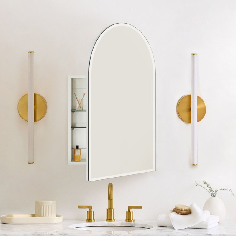 Ebern Designs Emra W H Frameless Medicine Cabinet Mirror Adjustable ...